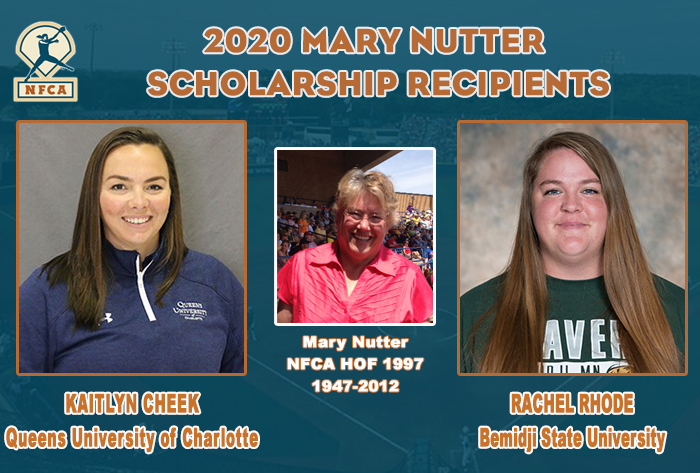 nfca, Mary Nutter Scholarship, Kaitlyn Cheek, Rachel Rhode, nfca Mary Nutter Scholarship, Kaitlyn Cheek Queens University of Charlotte, Rachel Rhode Bemidji State,