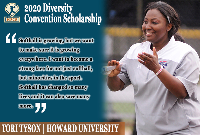 Tori Tyson, howard softball, NFCA diversity scholarship, Tori Tyson howard, nfca, diversity scholarship, diversity in softball