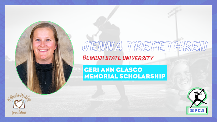 geri ann glasco memorial scholarship, nfca geri ann glasco memorial scholarship, Jenna trefethren, Bemidji State softball, nfca