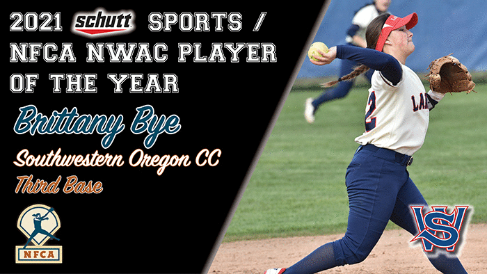 NFCA, diamond sports/nfca nwac catcher of the year, new balance/nfca nwac golden shoe, Schutt Sports/nfca NWAC player of the year, Schutt Sports/nfca NWAC pitcher of the year,Southwestern Oregon Community College, swocc, Everett Community College, Clackamas Community College, clackamas, Everett, Brittany bye, Kaylie Hoskins, McKenna Marshall, Sydney Stolze, 