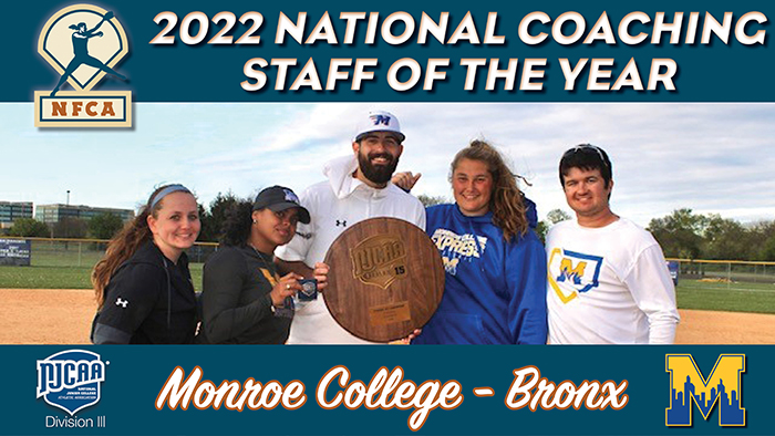 nfca njcaa diii national coaching staff of the year, 2022 nfca njcaa diii national coaching staff of the year, Monroe College-Bronx, nfca, njcaa