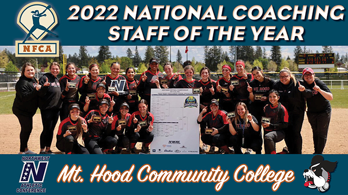 2022 NFCA nwac national coaching staff of the year, nwac coaching staff of the year, NFCA coaching staff of the year, NFCA, mt hood cc, mt hood community college