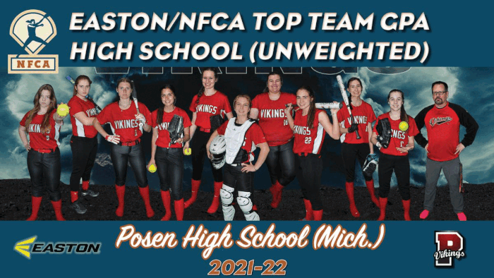 joliet catholic, Posen high school, nfca, Easton/nfca top-10 GPA, Easton/NFCA all-america scholar-athlete