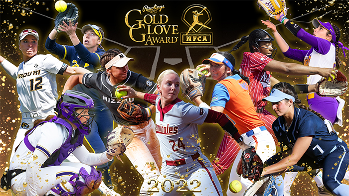Rawlings gold glove for collegiate softball presented by the NFCA, Rawlings gold glove for collegiate softball, nfca, Rawlings, Rawlings sporting goods, inaugural Rawlings Gold Glove for Collegiate Softball