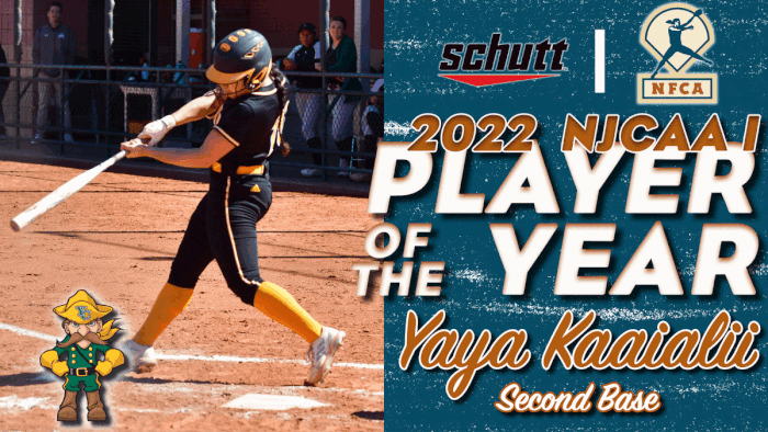 Schutt Sport/NFCA NJCAA DI Player of the Year, Schutt Sports/NFCA NJCAA DI Pitcher of the Year, New Balance/NFCA NJCAA DI Golden Shoe, Diamond Sports/NFCA NJCAA DI Catcher of the Year, Yaya Kaaialii, Primrose Aholelei, Jasmine Moreno , Camryn Cernuto 