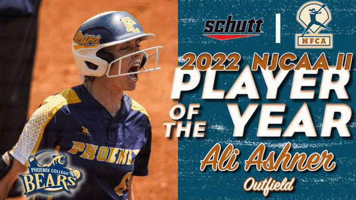 Schutt Sport/NFCA NJCAA DII Player of the Year, Schutt Sports/NFCA NJCAA DII Pitcher of the Year, New Balance/NFCA NJCAA DII Golden Shoe, Diamond Sports/NFCA NJCAA DII Catcher of the Year, Sabetha Sands, Laila Armstrong, Ali Ashner, Brianna Hardy