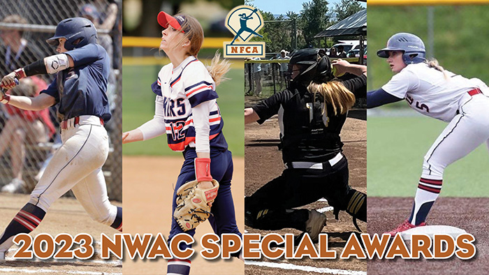 2023 NFCA nwac major awards, NFCA nwac player of the year, NFCA, nwac pitcher of the year, New Balance/NFCA NWAC Golden Shoe award, Diamond Sports/NFCA NWAC Catcher of the Year