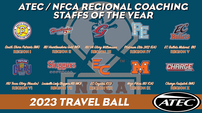 ATEC/NFCA Travel Ball, Regional Coaching Staff of the Year, NFCA, atec, NFCA Spring Travel Ball Coaching Staff of the Year