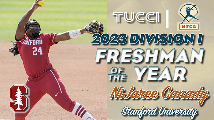 2023 TUCCI/NFCA Division I Freshman of the Year, 2023 nfca freshman of the year, nfca, tucci, NiJaree Canady, 2023 NFCA Division I Freshman of the Year, 
