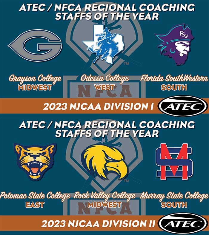 nfca njcaa di & dii regional coaching staffs of the year, nfca njcaa di regional coaching staff of the year, nfca, atec