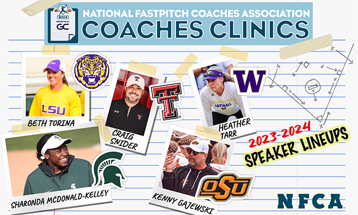 nfca coaches clinics presented by Gamechanger, nfca coaches clinics, nfca, gamechanger, Beth Torina, Kenny Gajewski, Sharonda McDonald-Kelley, Heather Tarr, Craig Snider