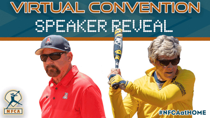 nfca virtual convention speaker reveal, mike candrea, carol Hutchins, nfca, national fastpitch coaches association, nfca virtual convention, 2020 nfca virtual convention
