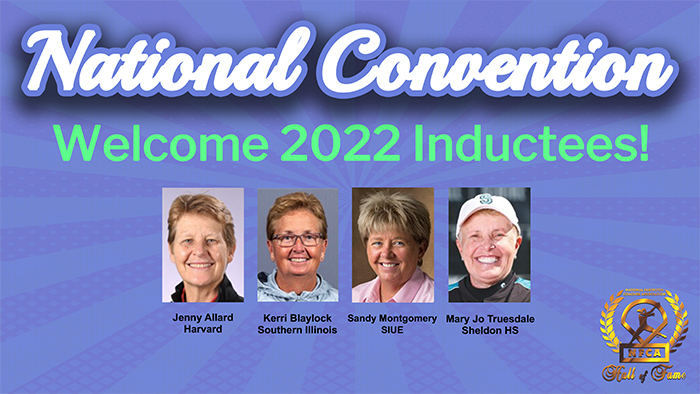 nfca hall of fame, 2022 nfca hall of fame, nfca, Mary jo truesdale, Kerri Blaylock, Jenny Allard, Sandy Montgomery