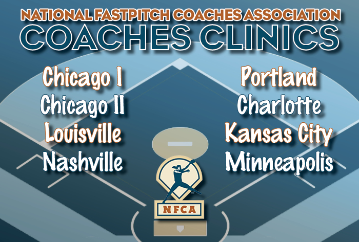 NFCA, NFCA Coaches Clinics, NFCA softball clinics, softball clinics, NFCA Chicago I, NFCA Chicago II, NFCA Chicago, Chicago, NFCA Louisville, NFCA Portland, NFCA Charlotte, NFCA Nashville, NFCA Kansas City, NFCA Minneapolis, National Fastpitch Coaches Association