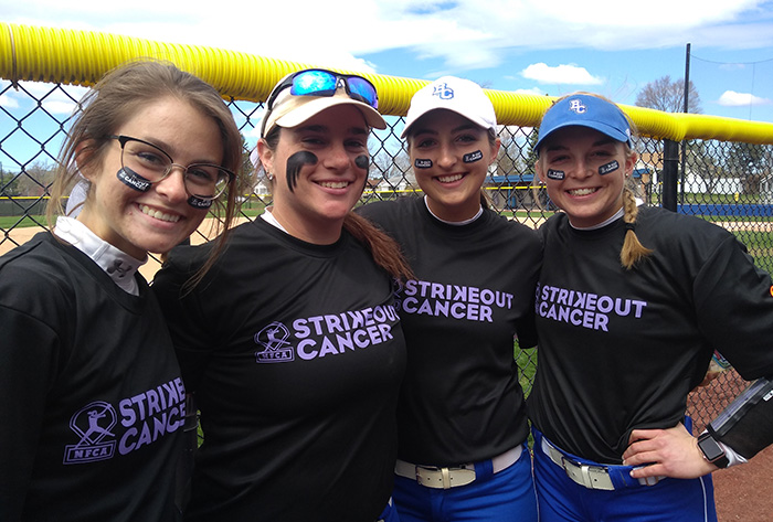 NFCA StrikeOut Cancer, Bethel University, Indiana, Bethel University softball, Bethel softball, strikeout cancer fundraiser, NFCA