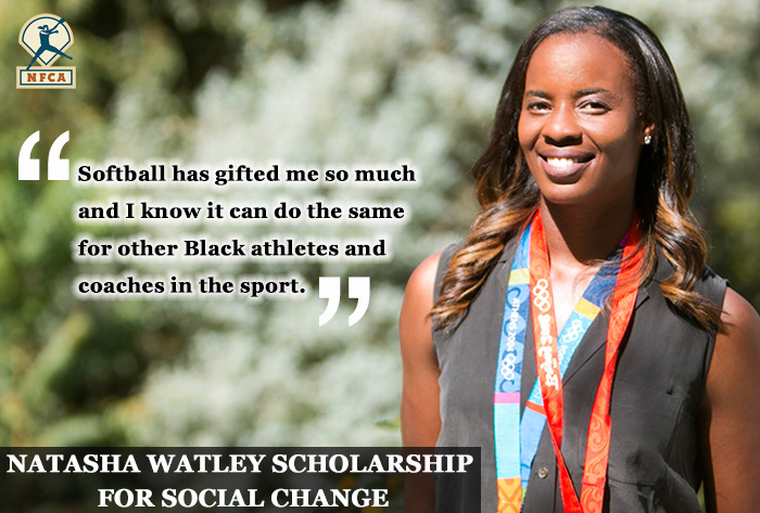Natasha watley, nfca, Natasha Watley Scholarship for Social Change , Natasha Watley Scholarship, social change, nfca scholarship, sue enquist, black athletes, black softball, black coaches, black softball coaches