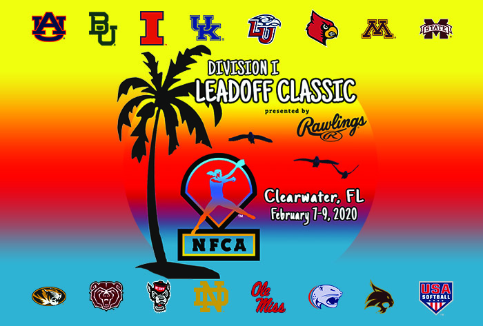NFCA, Leadoff Classic, Division I Softball, Rawlings, USA Softball, US National Team, US Women's National Team, USWNT, Clearwater, City of Clearwater, Eddie C. Moore, Auburn, Minnesota, Kentucky, Ole Miss, Mississippi State, Missouri, Louisville, Notre Dame, Missouri State, Texas State, Baylor, North Carolina State, South Alabama