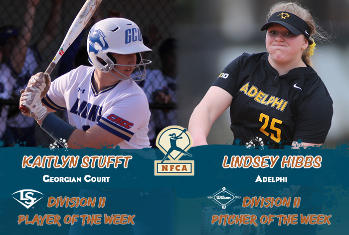 nfca DII player of the week, nfca DII pitcher of the week, nfca, Louisville Slugger/NFCA DII Player of the Week, Wilson/NFCA DII Pitcher of the Week, Kaitlyn Stufft, Lindsey Hibbs