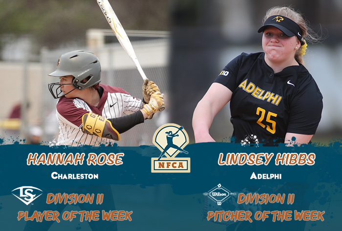 nfca DII player of the week, nfca DII pitcher of the week, nfca, Louisville Slugger/NFCA DII Player of the Week, Wilson/NFCA DII Pitcher of the Week, Hannah Rose, Lindsey Hibbs