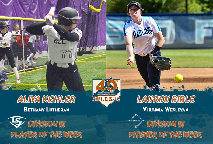 nfca player of the week, nfca pitcher of the week, nfca, Louisville slugger/nfca player of the week, wilson/nfca pitcher of the week, NFCA d3 player of the week, nfca d3 pitcher of the week, wilson sporting goods, Louisville slugger,