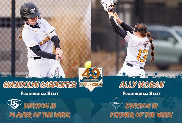 nfca player of the week, nfca pitcher of the week, nfca, Louisville slugger/nfca player of the week, wilson/nfca pitcher of the week, NFCA d3 player of the week, nfca d3 pitcher of the week, wilson sporting goods, Louisville slugger,