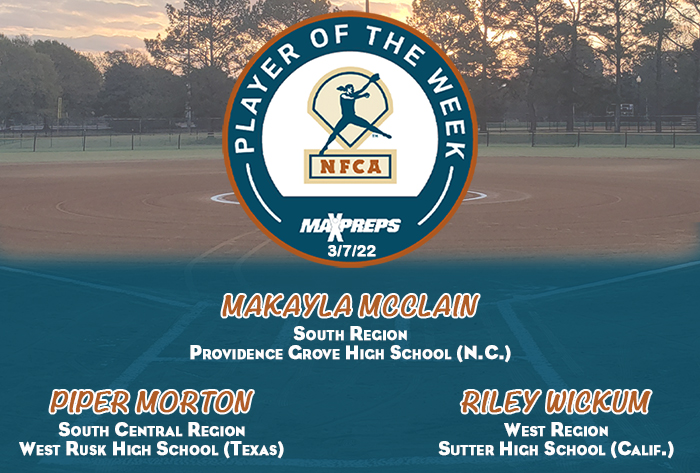 maxpreps/nfca high school player of the week, nfca high school player of the week, nfca, maxpreps, Makayla McClain, Riley Wickum, Piper Morton,