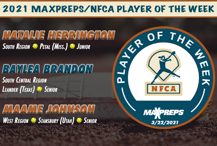maxpreps/nfca high school player of the week, nfca high school player of the week, maxpreps player of the week, nfca, maxpreps, Natalie Herrington, Baylea Brandon, Maame Johnson