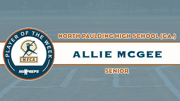maxpreps/nfca high school player of the week, nfca high school player of the week, nfca, maxpreps, Allie McGee, North Paulding High School