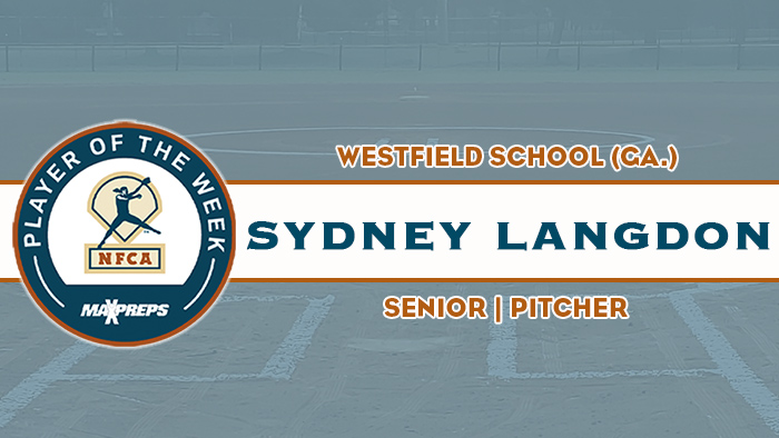 maxpreps/nfca high school player of the week, maxpreps player of the week, nfca, maxpreps, Sydney Langdon, Westfield School