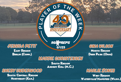 MaxPreps / NFCA National High School Player of the Week, MaxPreps /NFCA High School Player of the Week, Gina Wilson, Maddie Christensen, Sheby Underwood, Harlie Zones, 