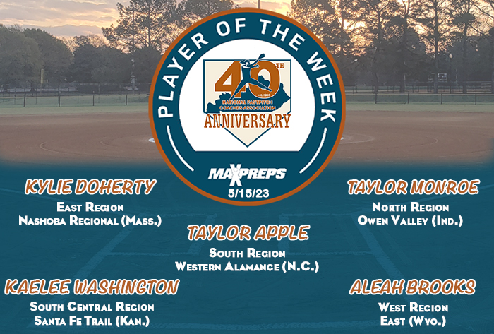 MaxPreps / NFCA National High School Player of the Week, MaxPreps /NFCA High School Player of the Week, Natalie Lieto, KaLeah Bellik, West Limestone’s Addie Wallace, Ally Hutchins, Malia Coit, nfca, maxpreps,