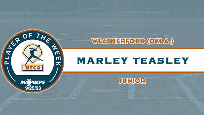 MaxPreps/NFCA High School Player of the Week, nfca, maxpreps, l Player of the Week, nfca, maxpreps, Marley Teasley, Weatherford High School