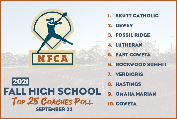 NFCA, high school, poll, top 25, coaches, fall, softball, fastpitch