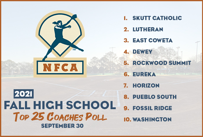 NFCA, high school, poll, top 25, coaches, fall, softball, fastpitch