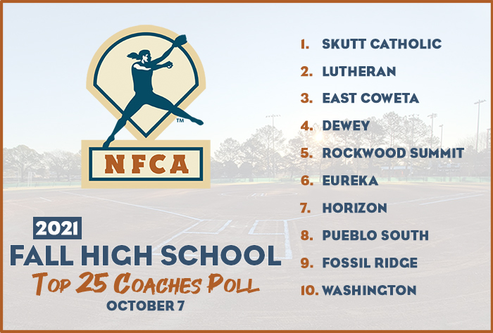 NFCA, high school, poll, top 25, coaches, fall, softball, fastpitch