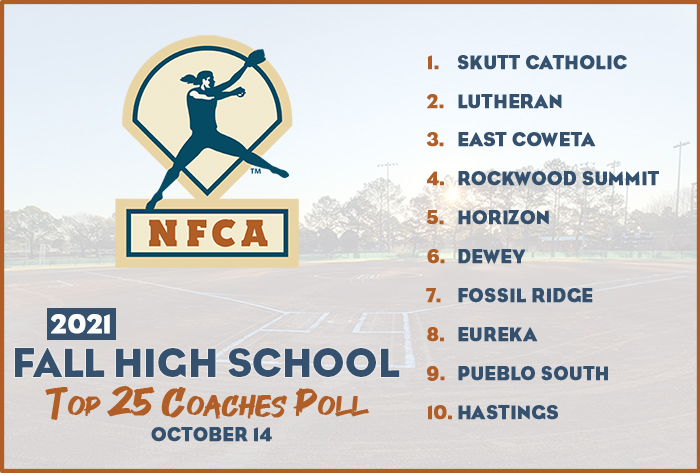 NFCA, high school, poll, top 25, coaches, fall, softball, fastpitch
