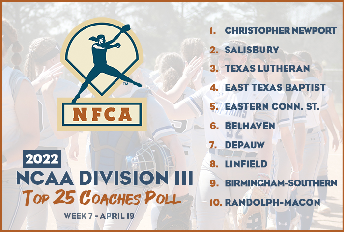 nfca diii top 25 coaches poll, nfca diii top 25 coaches poll, nfca, nfca poll, diii poll, 2022 nfca diii top 25 coaches poll, 2022, nfca diii top 25 coaches poll