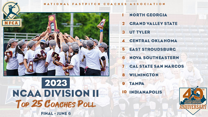 2023 nfca dii top 25 coaches poll, nfca, nfca polls, nfca dii top 25, nfca dii top 25 coaches poll, nfca coaches poll, nfca top 25 poll, nfca dii top 25, university of north Georgia, ung softball, ung nighthawks