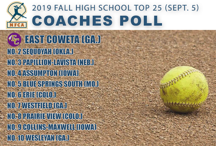 NFCA Fall High School Top 25 Coaches Poll NFCA, high school, poll, top 25, coaches, fall, softball, fastpitch