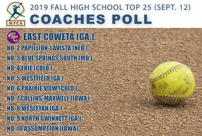 NFCA Fall High School Top 25 Coaches Poll NFCA, high school, poll, top 25, coaches, fall, softball, fastpitch