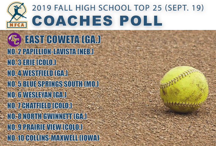 NFCA Fall High School Top 25 Coaches Poll NFCA, high school, poll, top 25, coaches, fall, softball, fastpitch