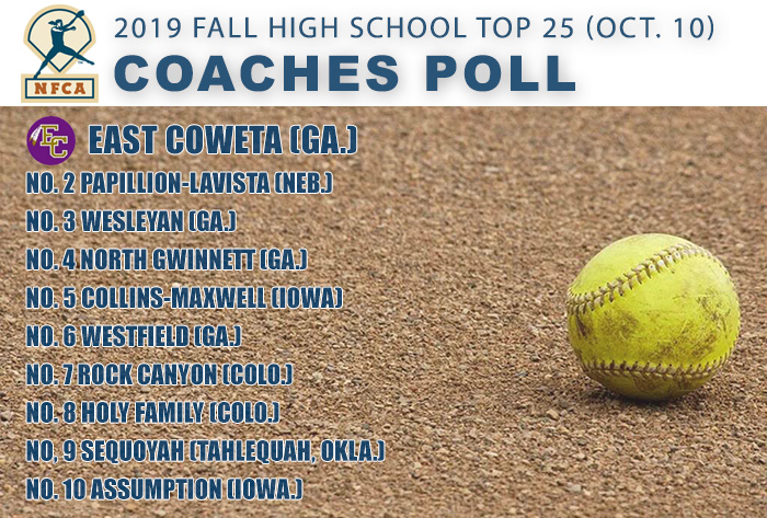 NFCA Fall High School Top 25 Coaches Poll NFCA, high school, poll, top 25, coaches, fall, softball, fastpitch