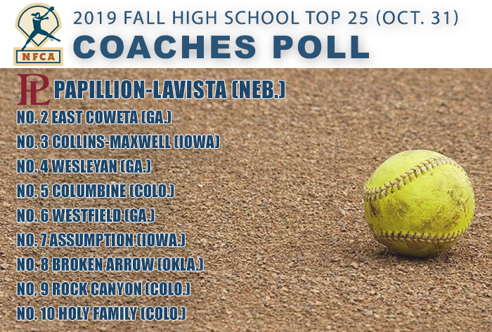 NFCA Fall High School Top 25 Coaches Poll NFCA, high school, poll, top 25, coaches, fall, softball, fastpitch